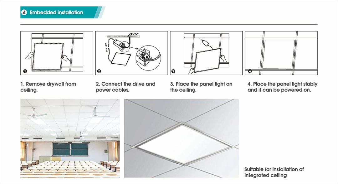 China Bright ultra-thin recessed SP-A side-lit panel light Manufacturer ...