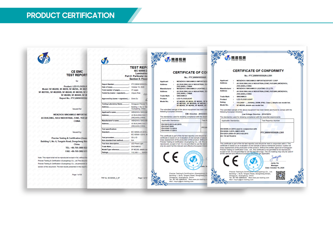 flood light Certification